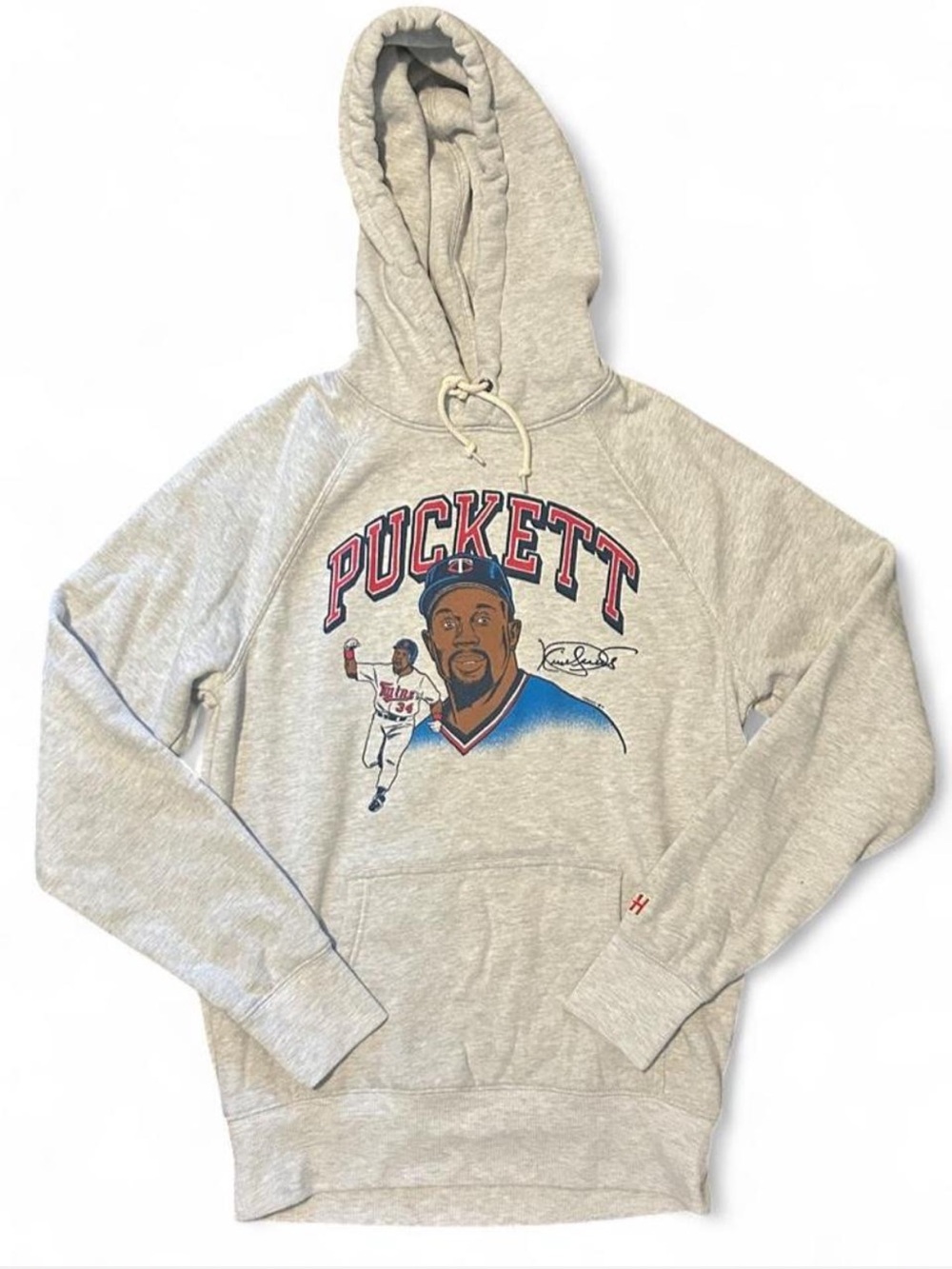 HOMAGE Puckett Graphic Hoodie - Light Gray with Red & Blue Accents
